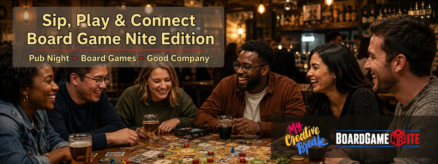 Sip, Play & Connect: BoardGameNite Edition banner