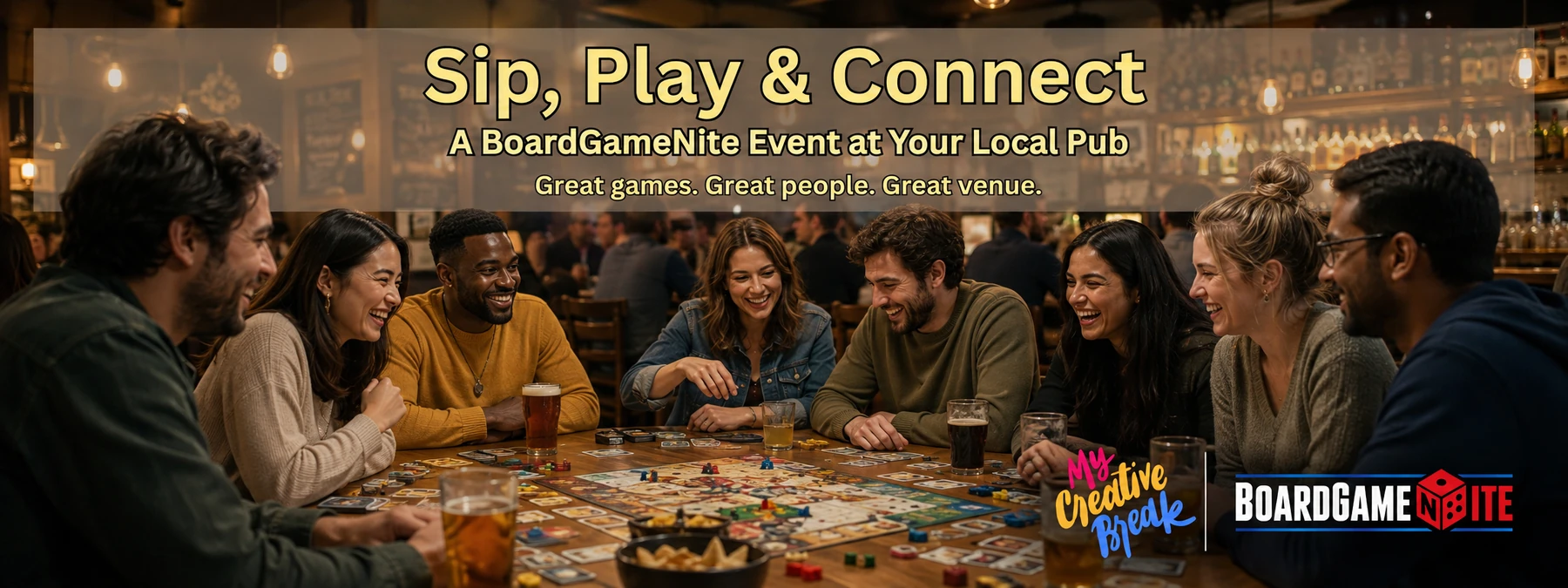 Sip, Play & Connect: BoardGameNite Edition banner